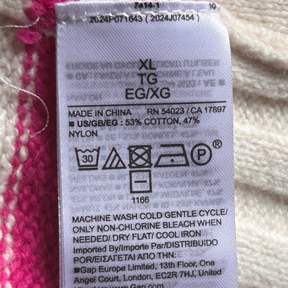 Gap Sweater Women’s Size XL Happy Striped Multicolor Rainbow Crewneck cozy NWT - Picture 8 of 8